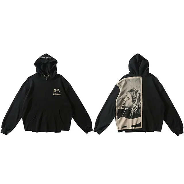 Kurt Cobain Tribute Oversized Cotton Hoodie