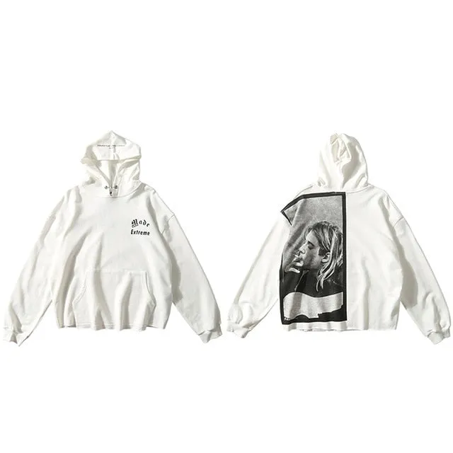 Kurt Cobain Tribute Oversized Cotton Hoodie