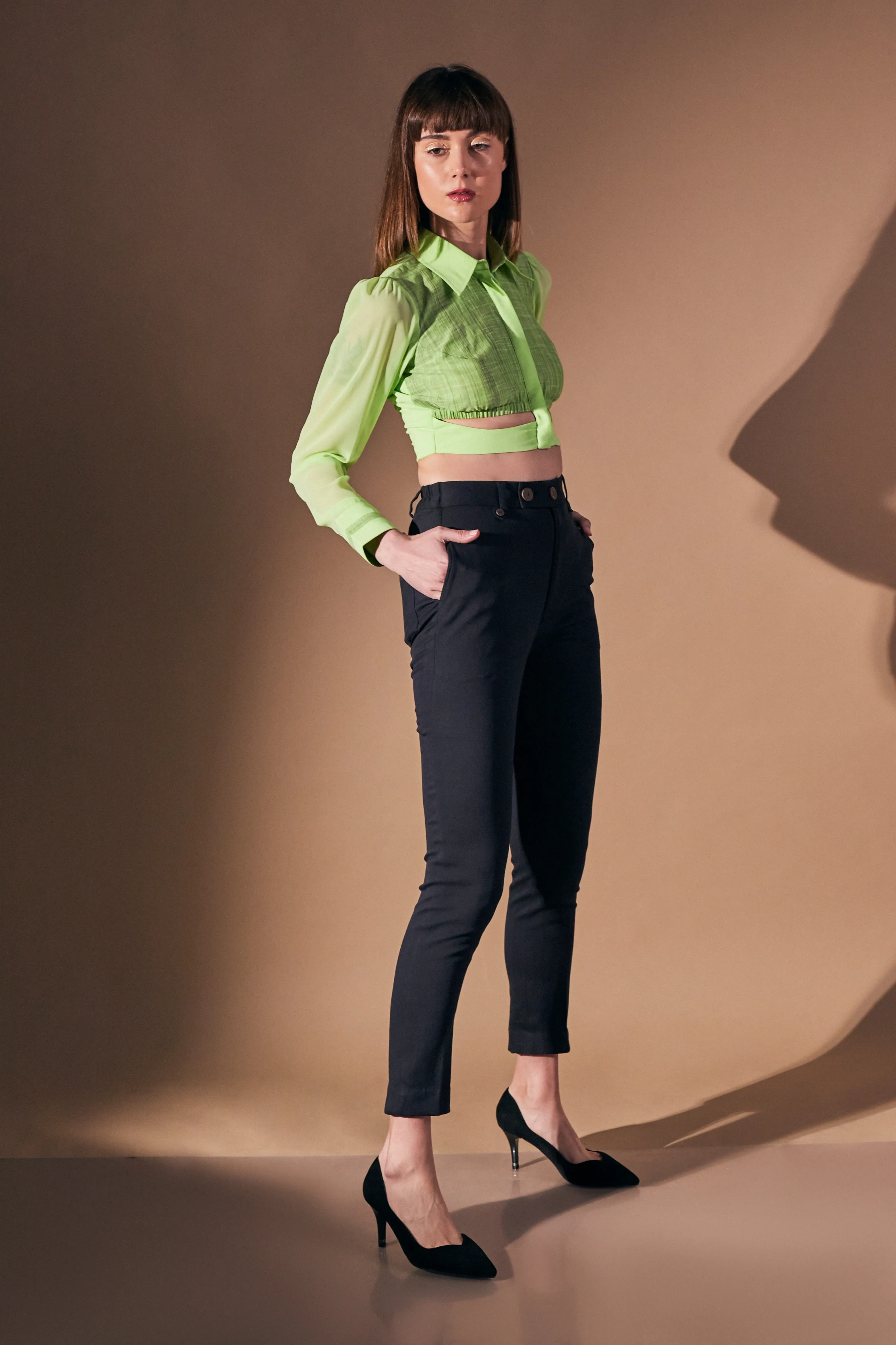 Mamicha Green Kerry Crop Top