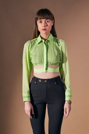 Mamicha Green Kerry Crop Top