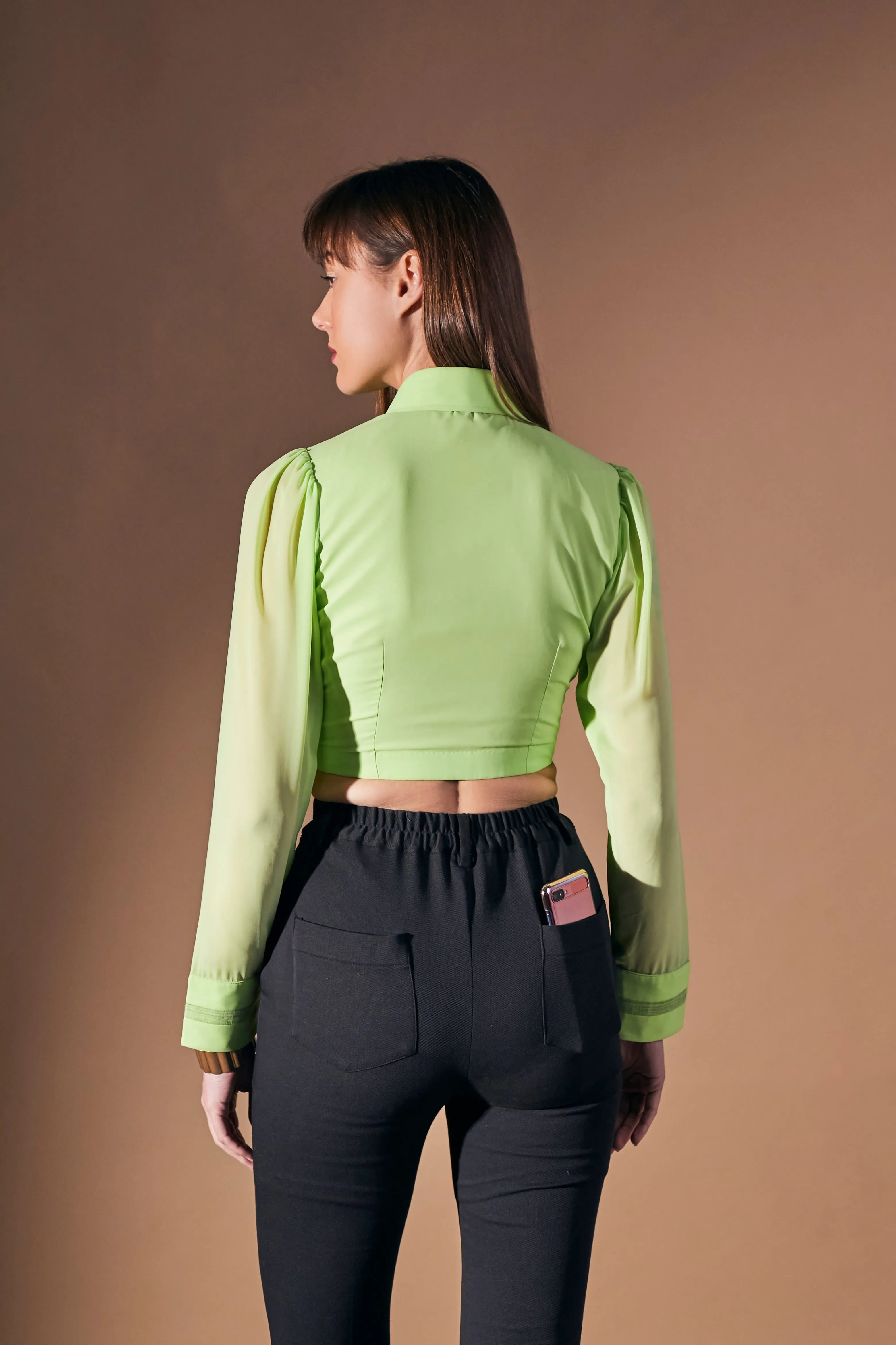 Mamicha Green Kerry Crop Top