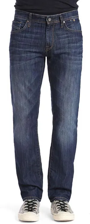 Mavi Men's Zach Size 38/32 Regular Fit Dark Maui Straight Leg Stretch Jeans