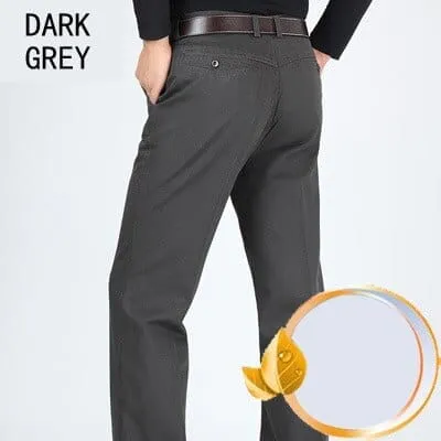 Men's Casual Cotton Loose high waist  Fashion Business Pants For Men Plus Size