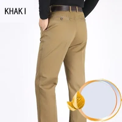 Men's Casual Cotton Loose high waist  Fashion Business Pants For Men Plus Size