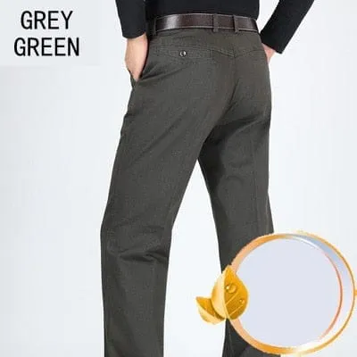 Men's Casual Cotton Loose high waist  Fashion Business Pants For Men Plus Size