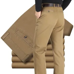 Men's Casual Cotton Loose high waist  Fashion Business Pants For Men Plus Size
