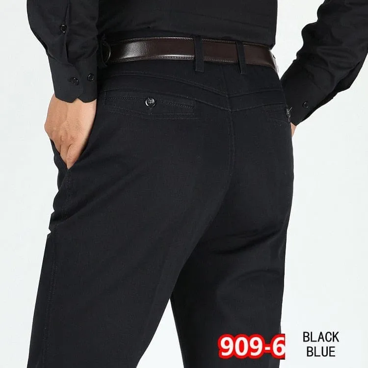 Men's Casual Cotton Loose high waist  Fashion Business Pants For Men Plus Size