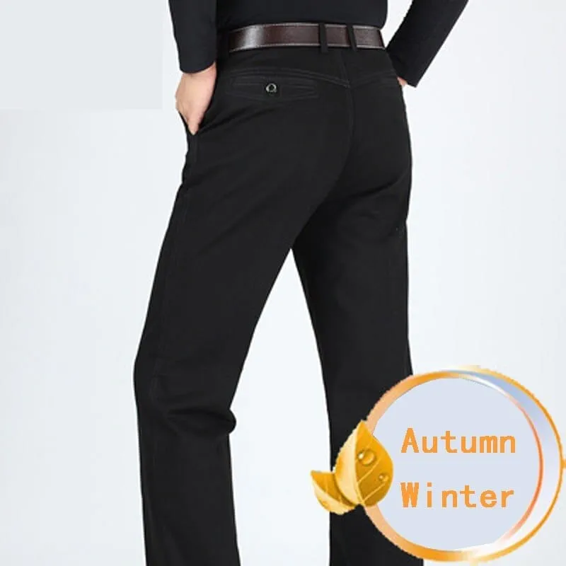 Men's Casual Cotton Loose high waist  Fashion Business Pants For Men Plus Size