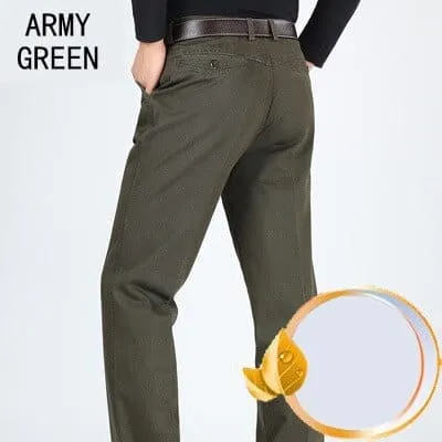Men's Casual Cotton Loose high waist  Fashion Business Pants For Men Plus Size