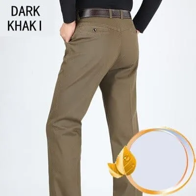 Men's Casual Cotton Loose high waist  Fashion Business Pants For Men Plus Size