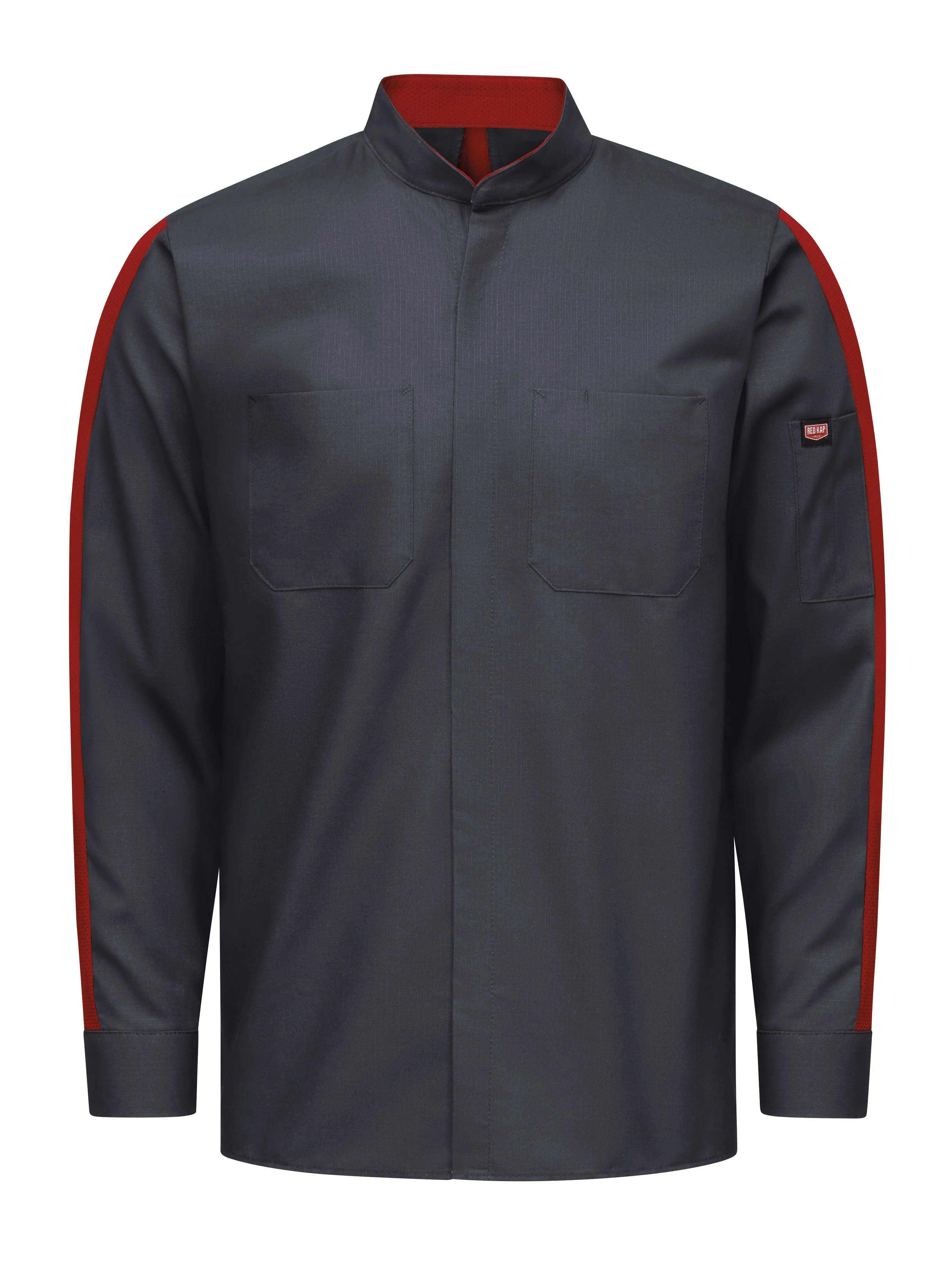 Men's Long Sleeve Two-Tone Pro  Work Shirt with OilBlok and Mimix SX36 - Charcoal|Fireball