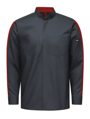 Men's Long Sleeve Two-Tone Pro  Work Shirt with OilBlok and Mimix SX36 - Charcoal|Fireball