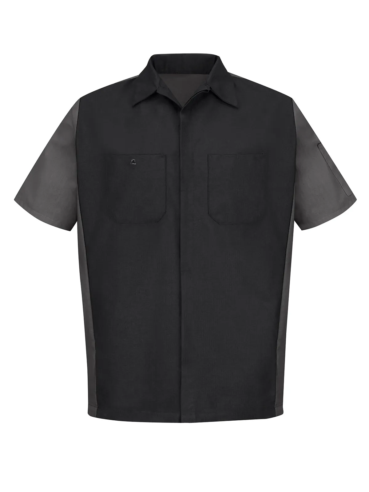 Men's Short Sleeve Two-Tone Crew Shirt - SY20 - Black/Charcoal