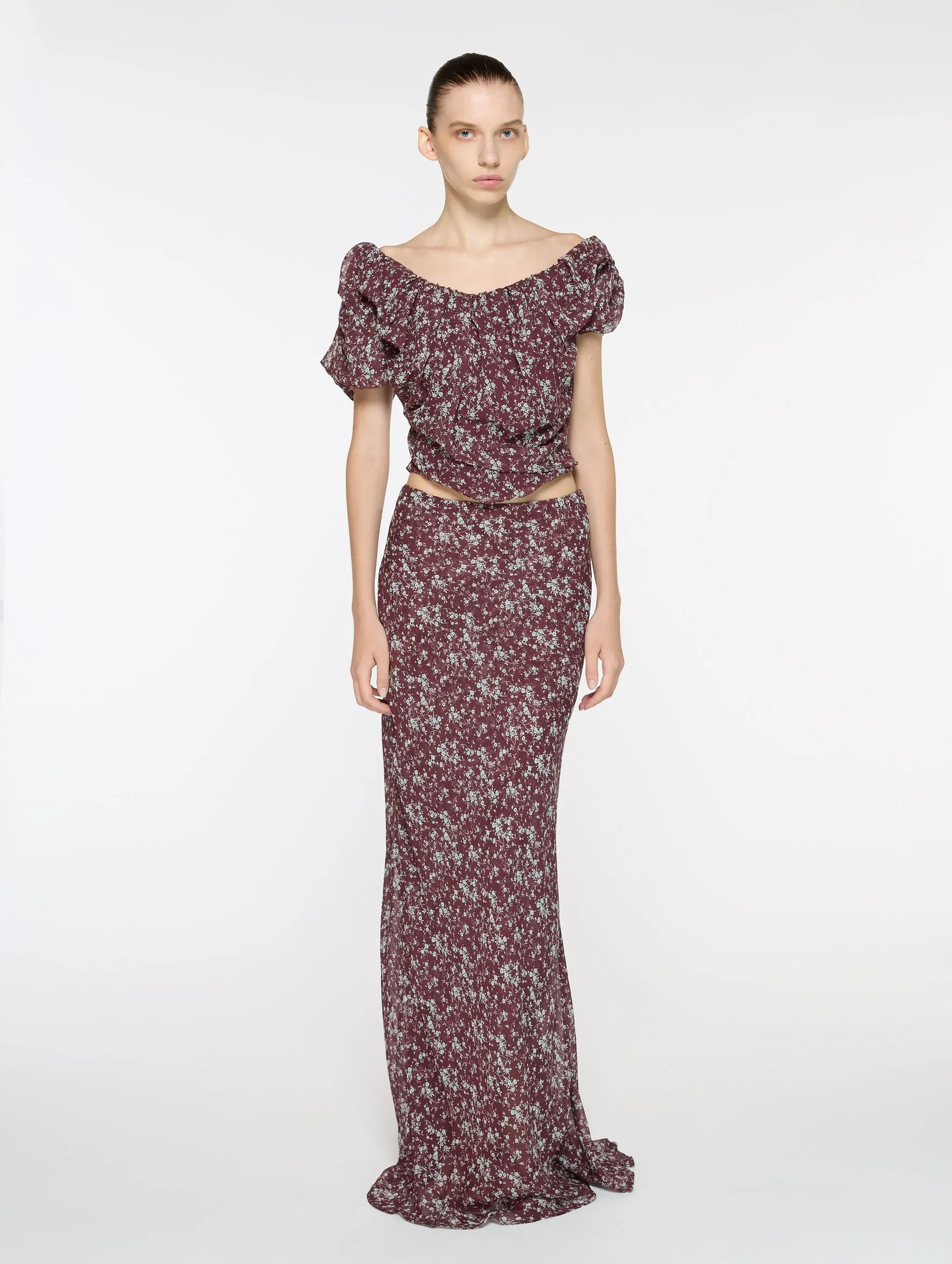 Milly Silk Skirt in Italian Floral