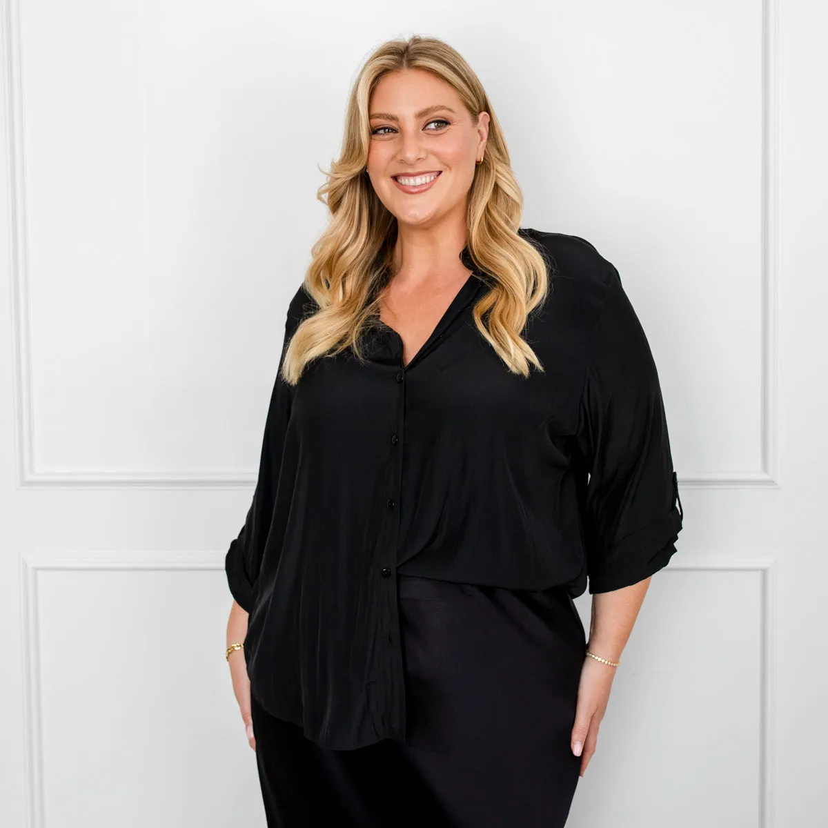Naomi relaxed technical shirt - black