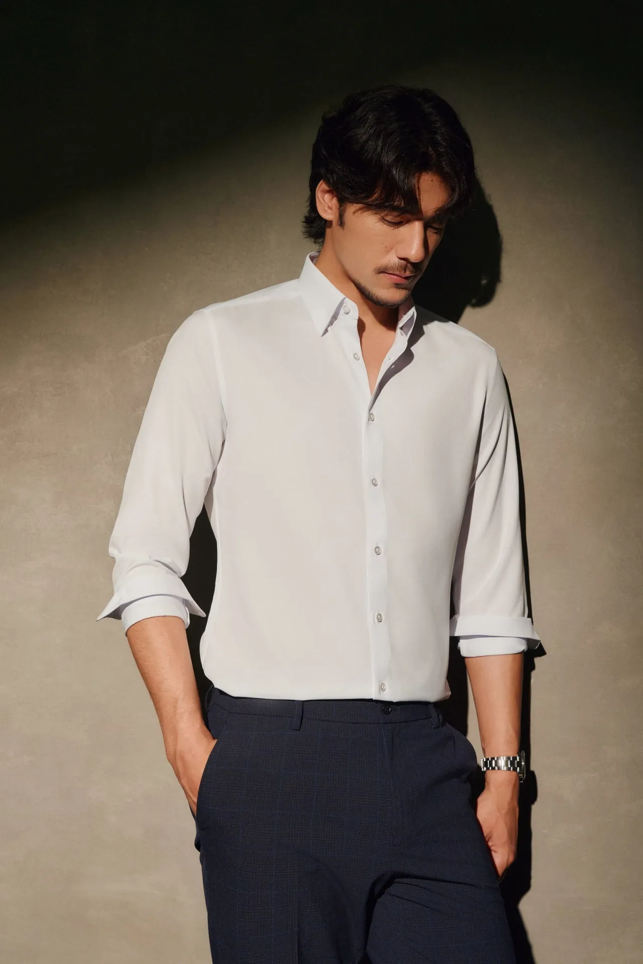 Non-Iron Dry Smart Fit Fine Twill Shirt