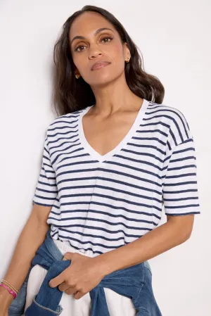 Oceanside Linen V Neck Tee