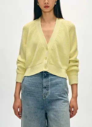 Organic Cotton Blend Ribbed Cardigan