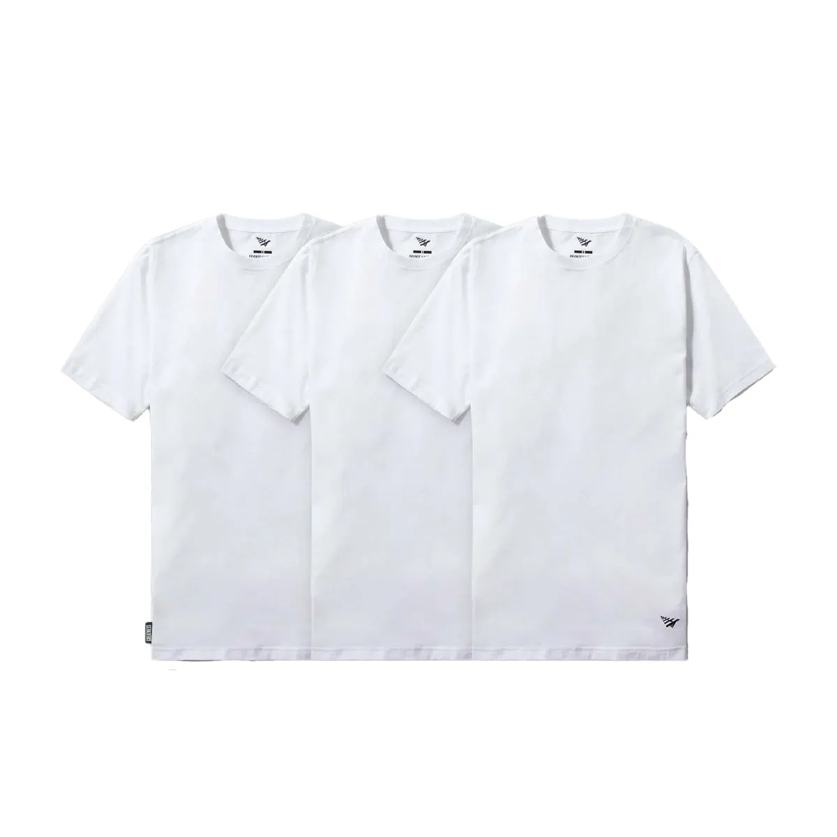 Paper Planes Mens Essential 3 Pack Crew Neck T-Shirt 200011-WHT White