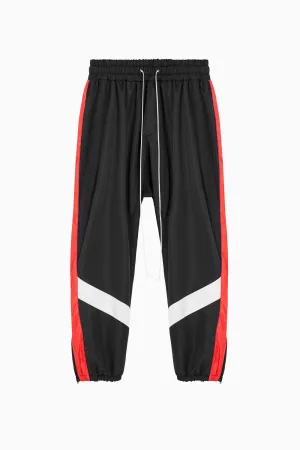 parachute track pant ii / black   red   ivory