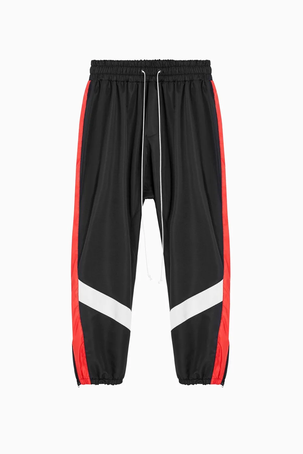 parachute track pant ii / black   red   ivory