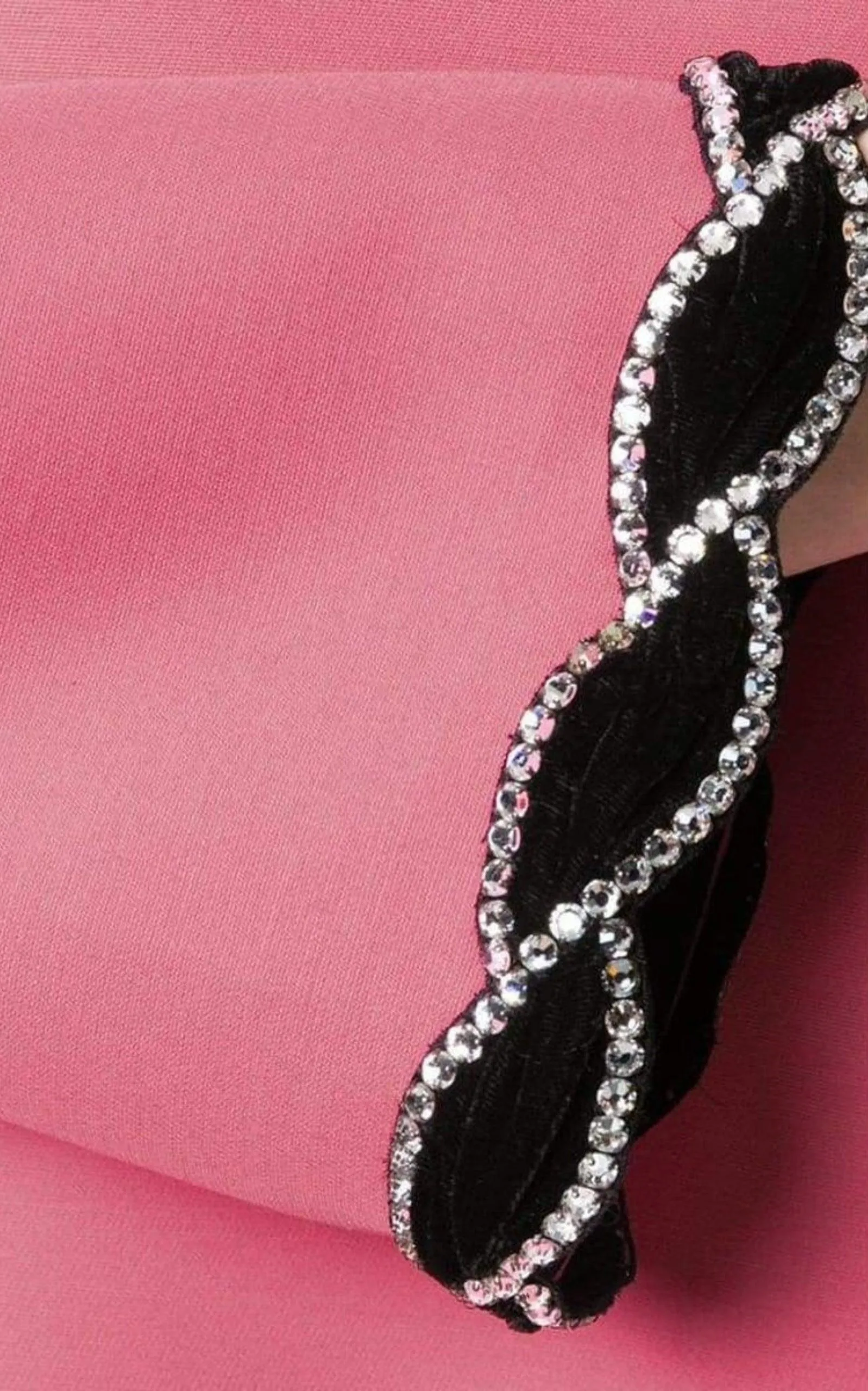 Pink Velvet Trim Dress