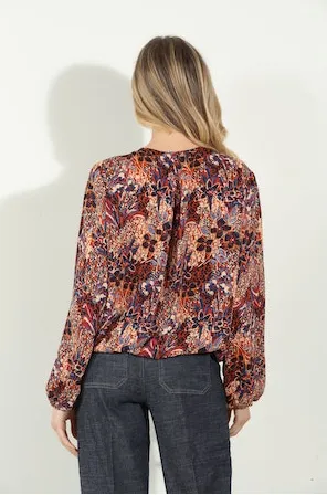 Pleated Surplice Top | Mica Print