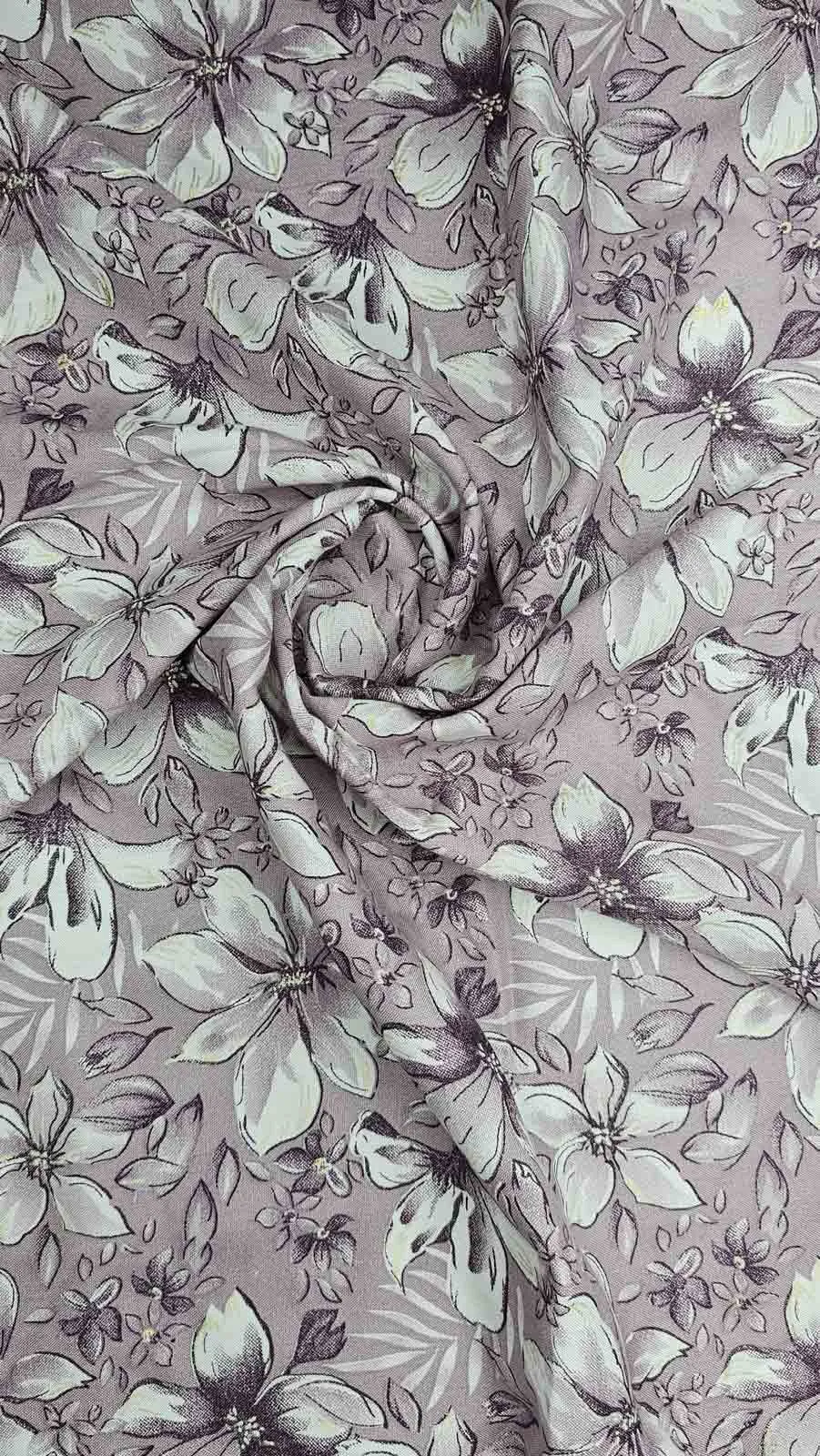 Purple floral with  white flowers