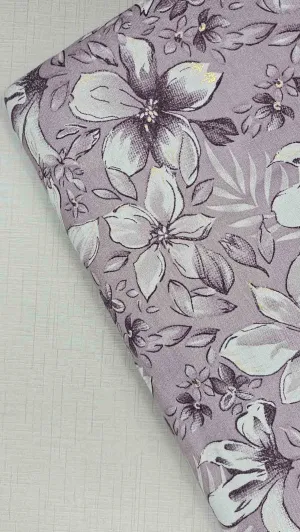 Purple floral with  white flowers