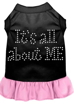 Rhinestone All About Me Dress Black With Light Pink Med