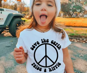 Save The Earth Raise A Hippie | Trendy Toddler Tee