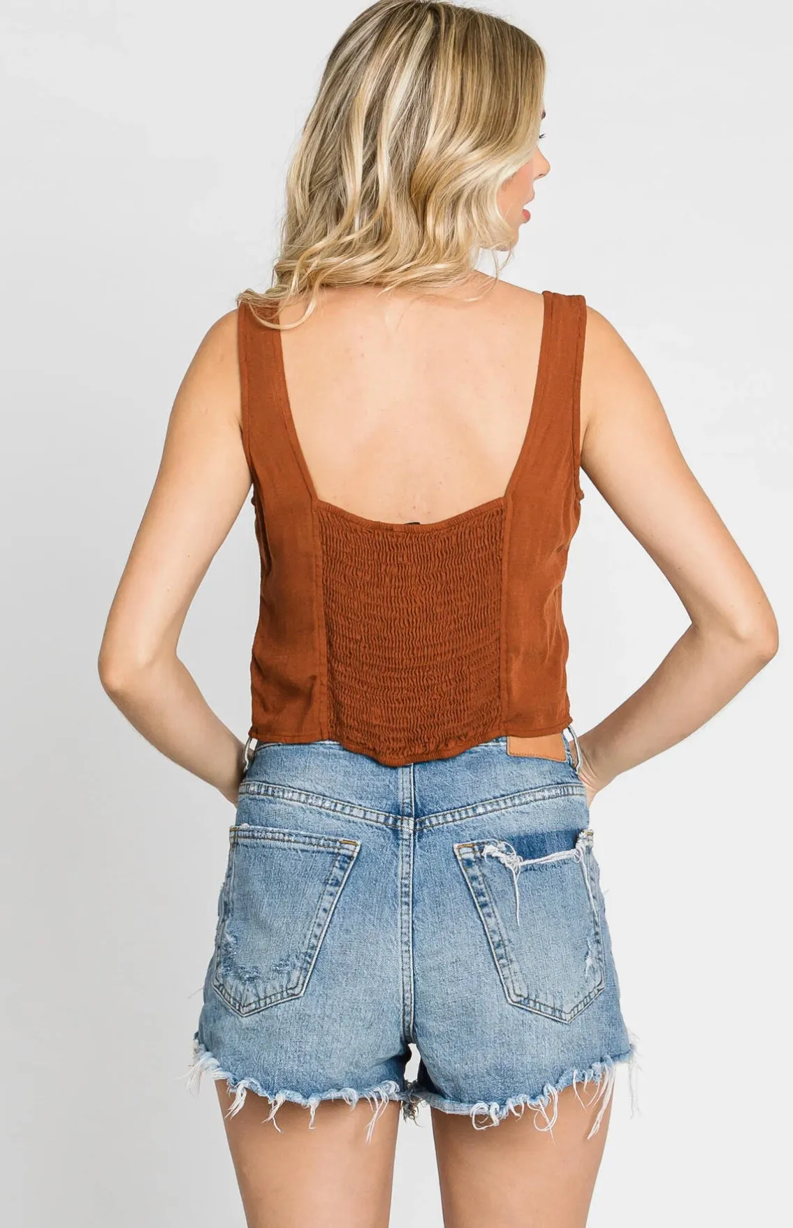 Squared Neck Sleeveless Top