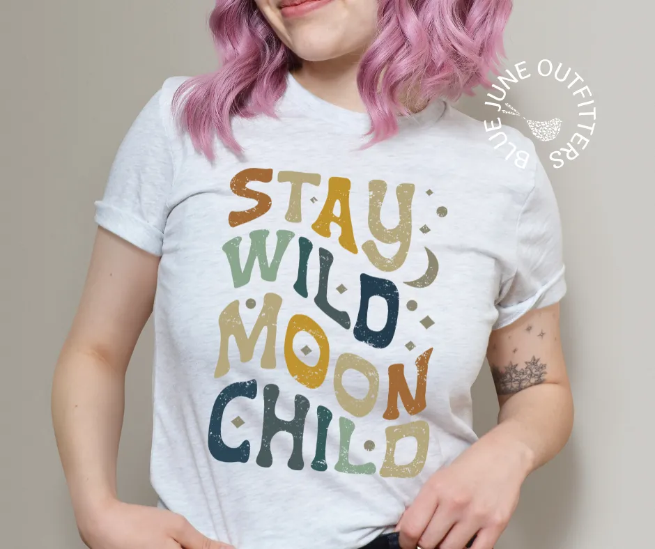 Stay Wild Moon Child | Retro Hippie Unisex Tee