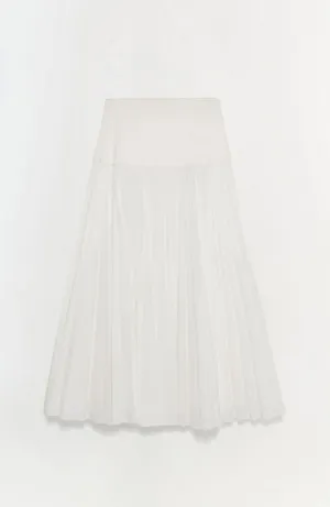 Stella Pleated Skirt with Knit Yoke