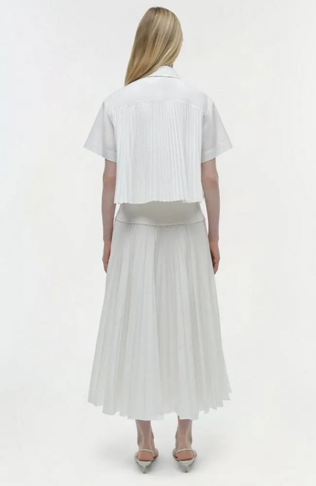Stella Pleated Skirt with Knit Yoke