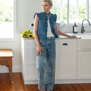 Stevie Jean Weekender - straight leg with patchwork detail