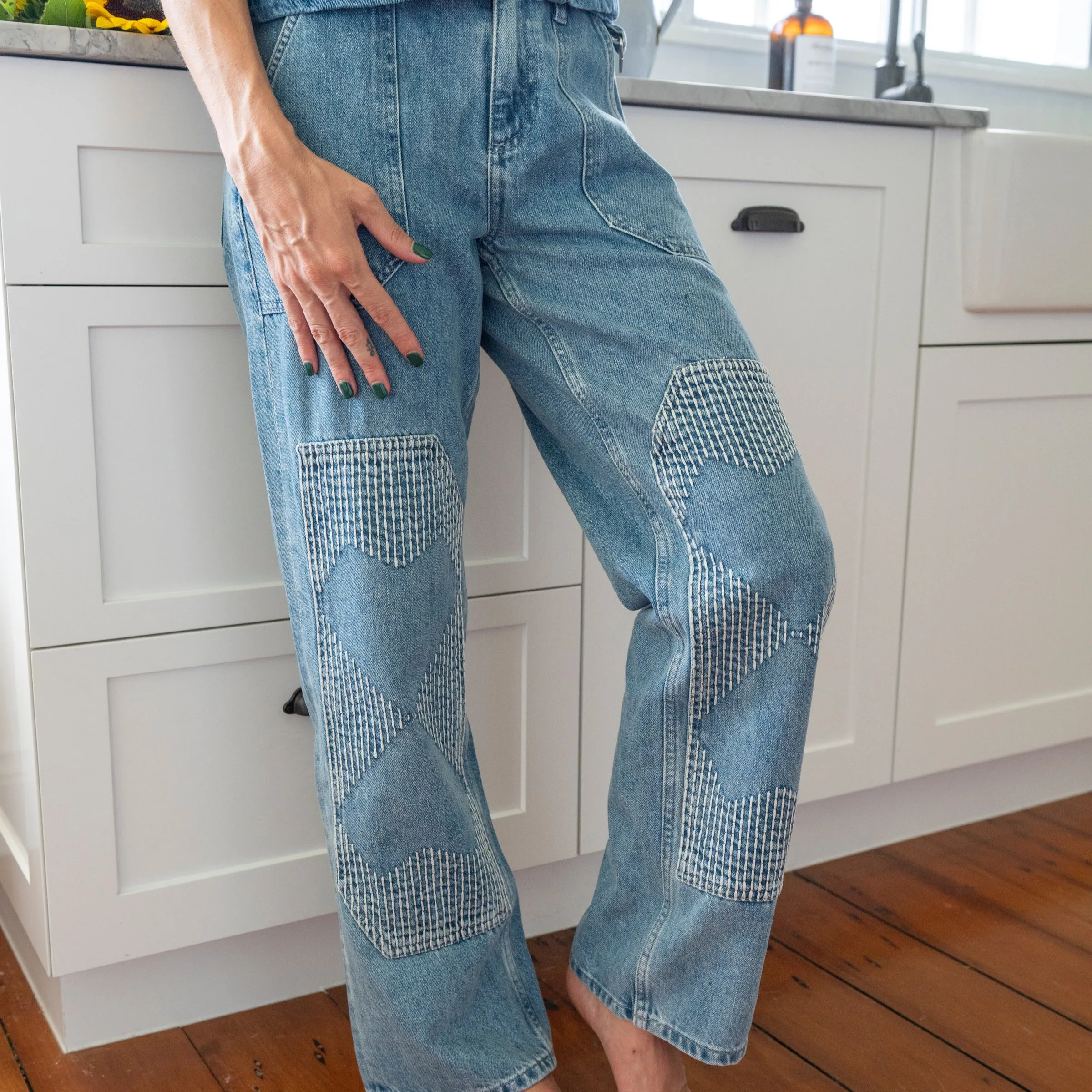 Stevie Jean Weekender - straight leg with patchwork detail