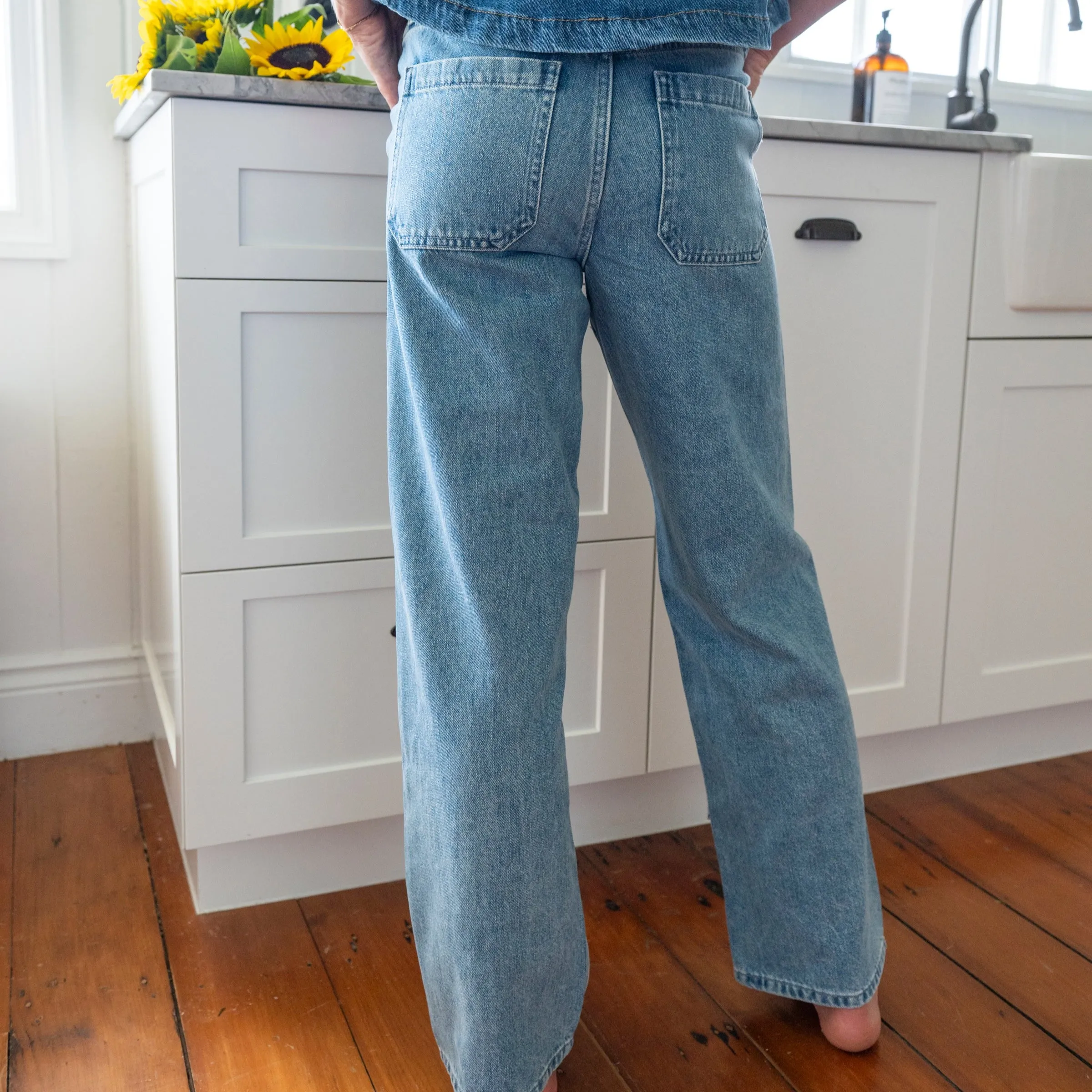 Stevie Jean Weekender - straight leg with patchwork detail