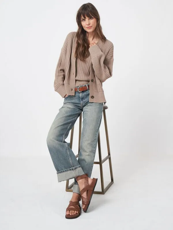 Stone Cotton Cardigan