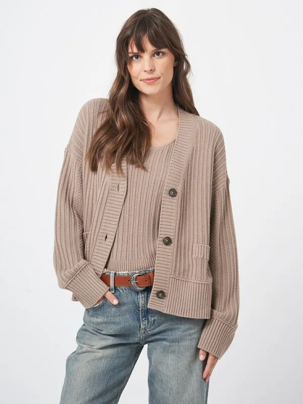 Stone Cotton Cardigan