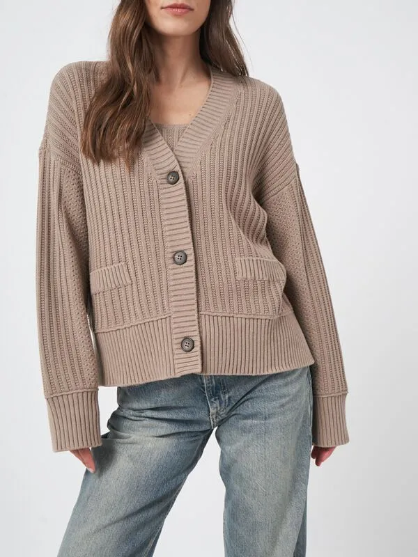 Stone Cotton Cardigan