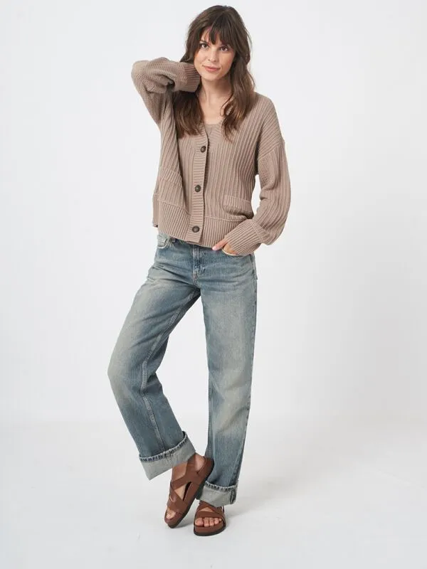 Stone Cotton Cardigan