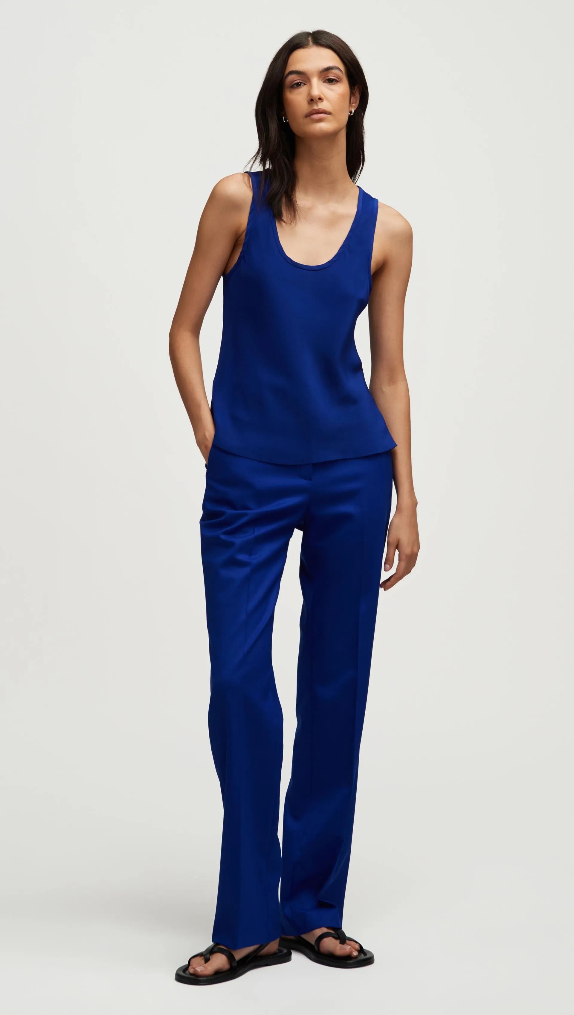 Tank in Silk Charmeuse | Lapis