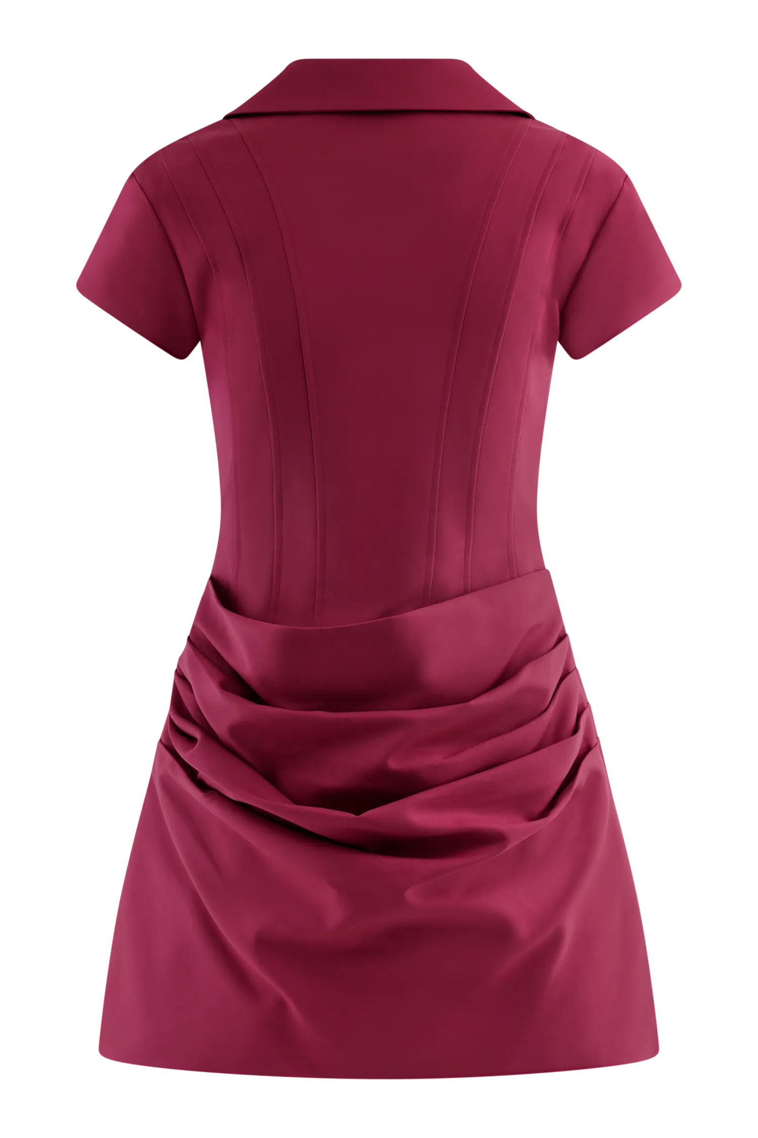 Tarryn Collared Cotton Mini Dress - Dragonfruit