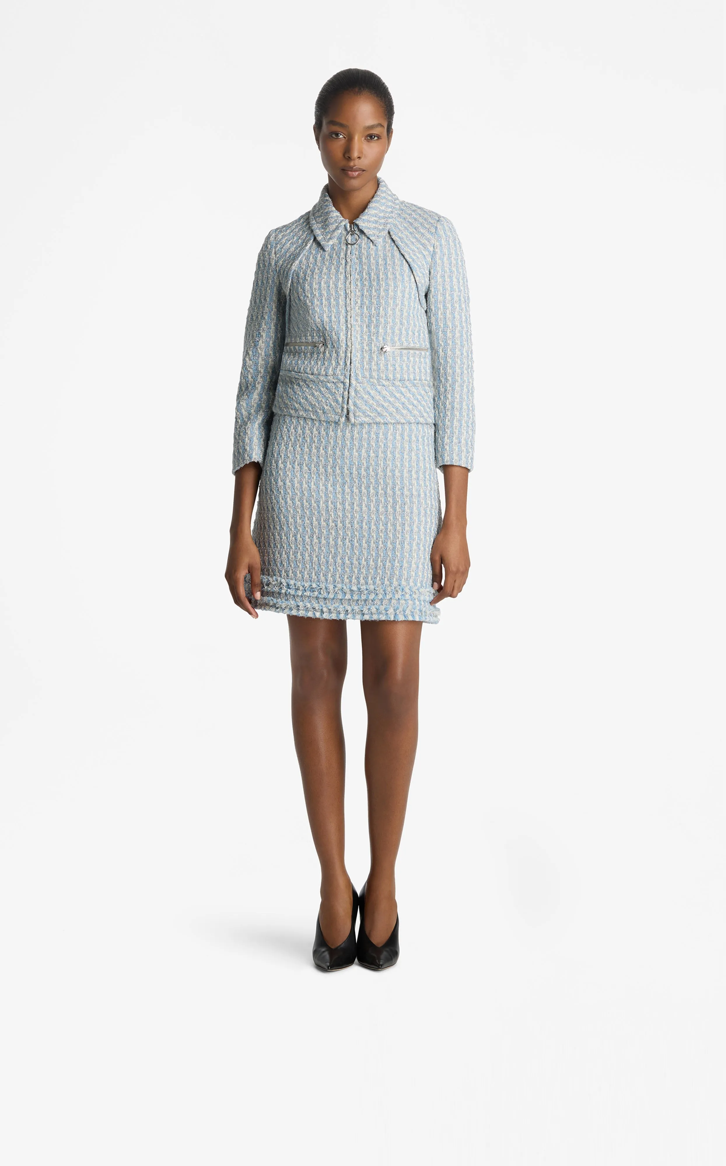 Textured Multi Tweed Skirt