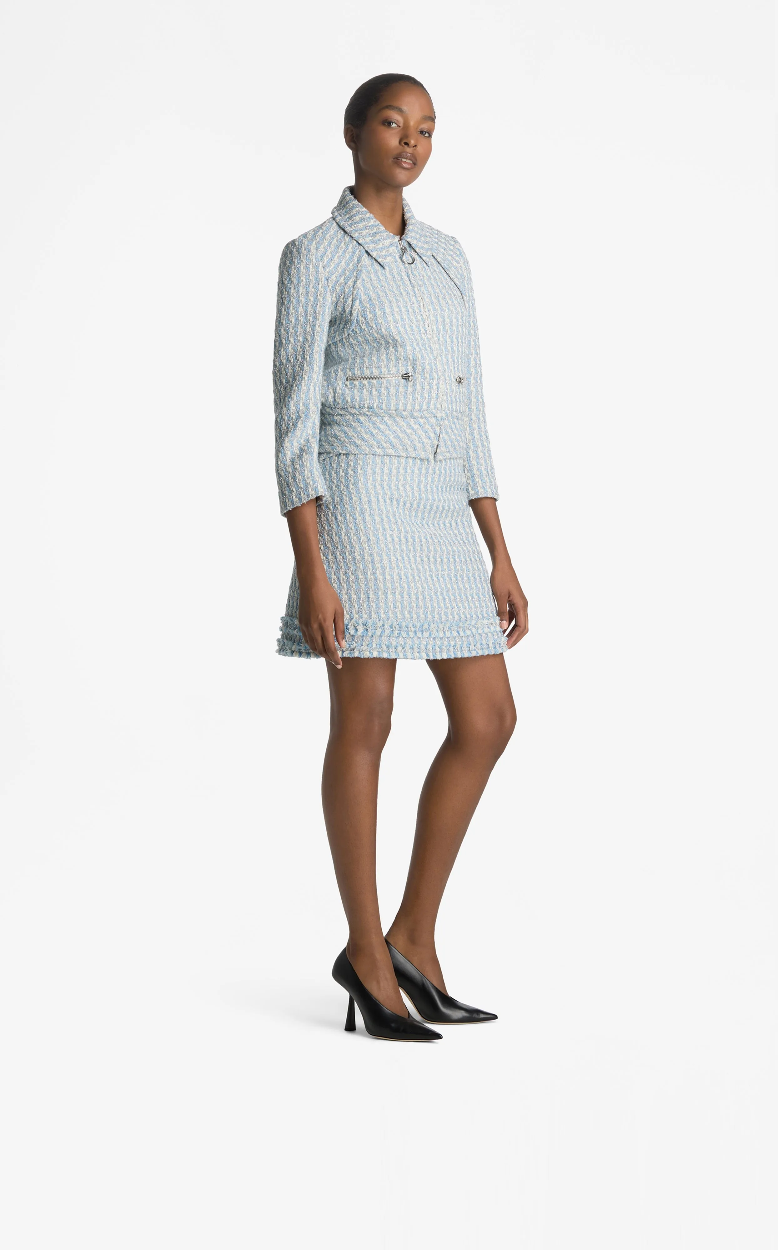 Textured Multi Tweed Skirt