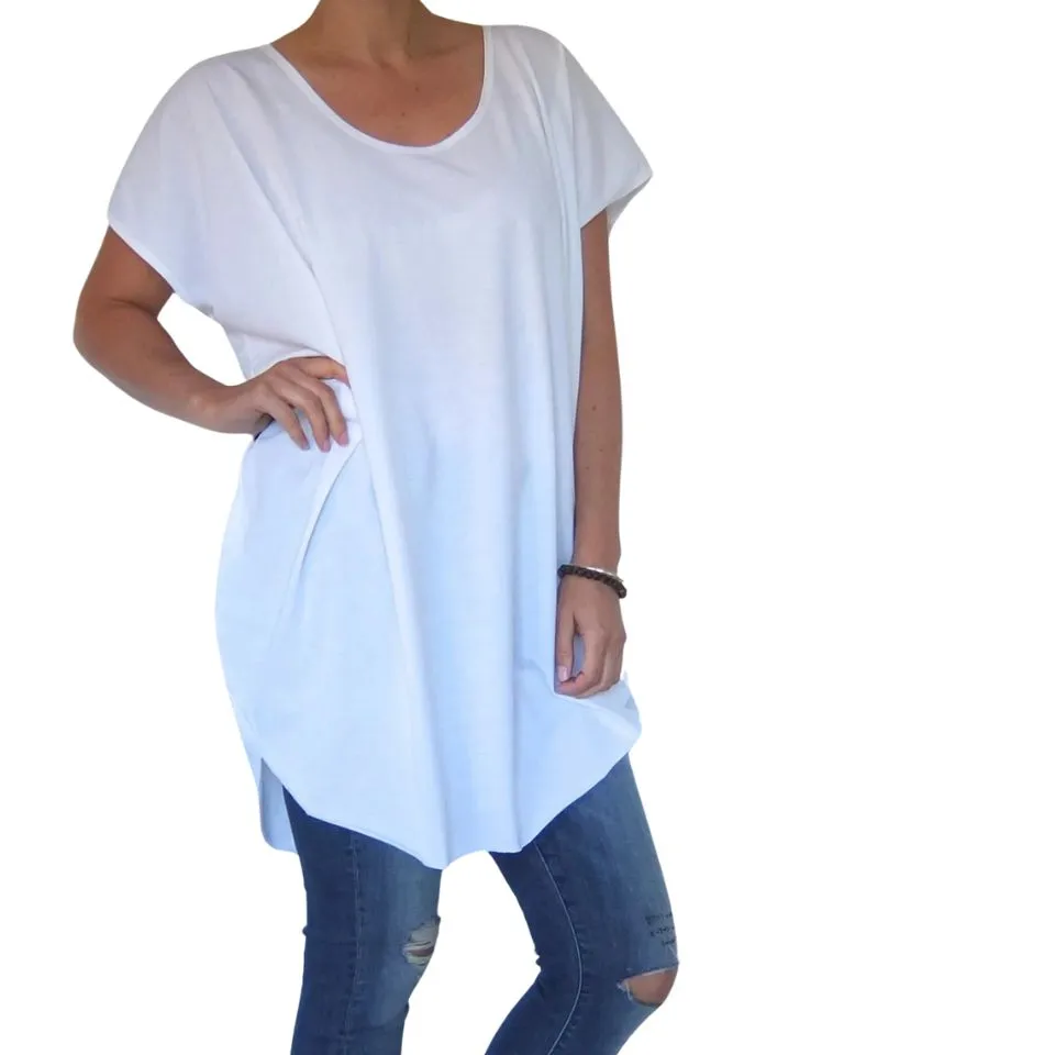 TWO DAUGHTERS - oversized round neck circular tshirt - black