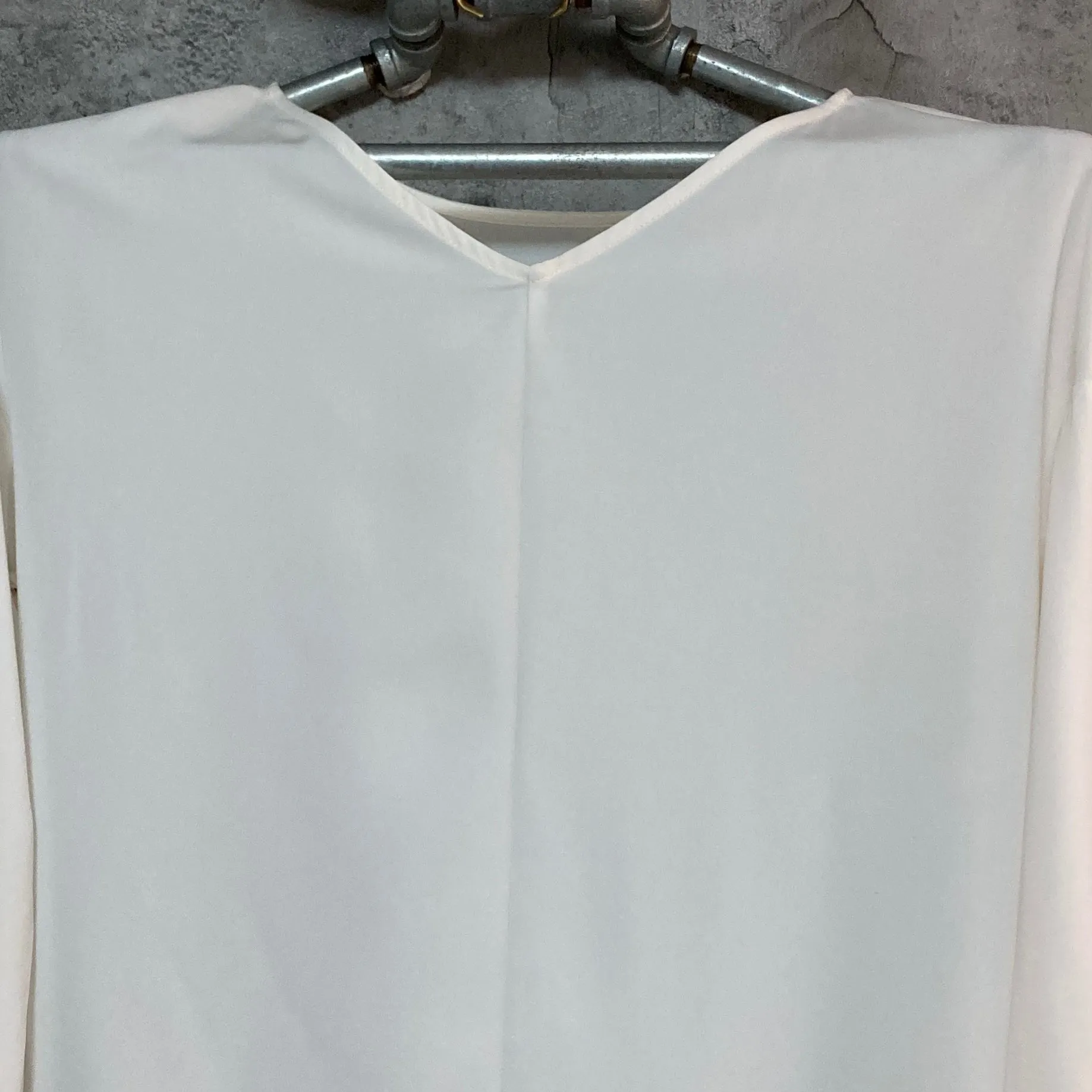 V-neck & crewneck white blouse