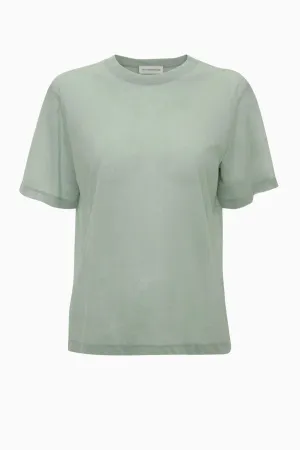 Victoria Beckham Classic Cotton Crepe T-Shirt - Wasabi