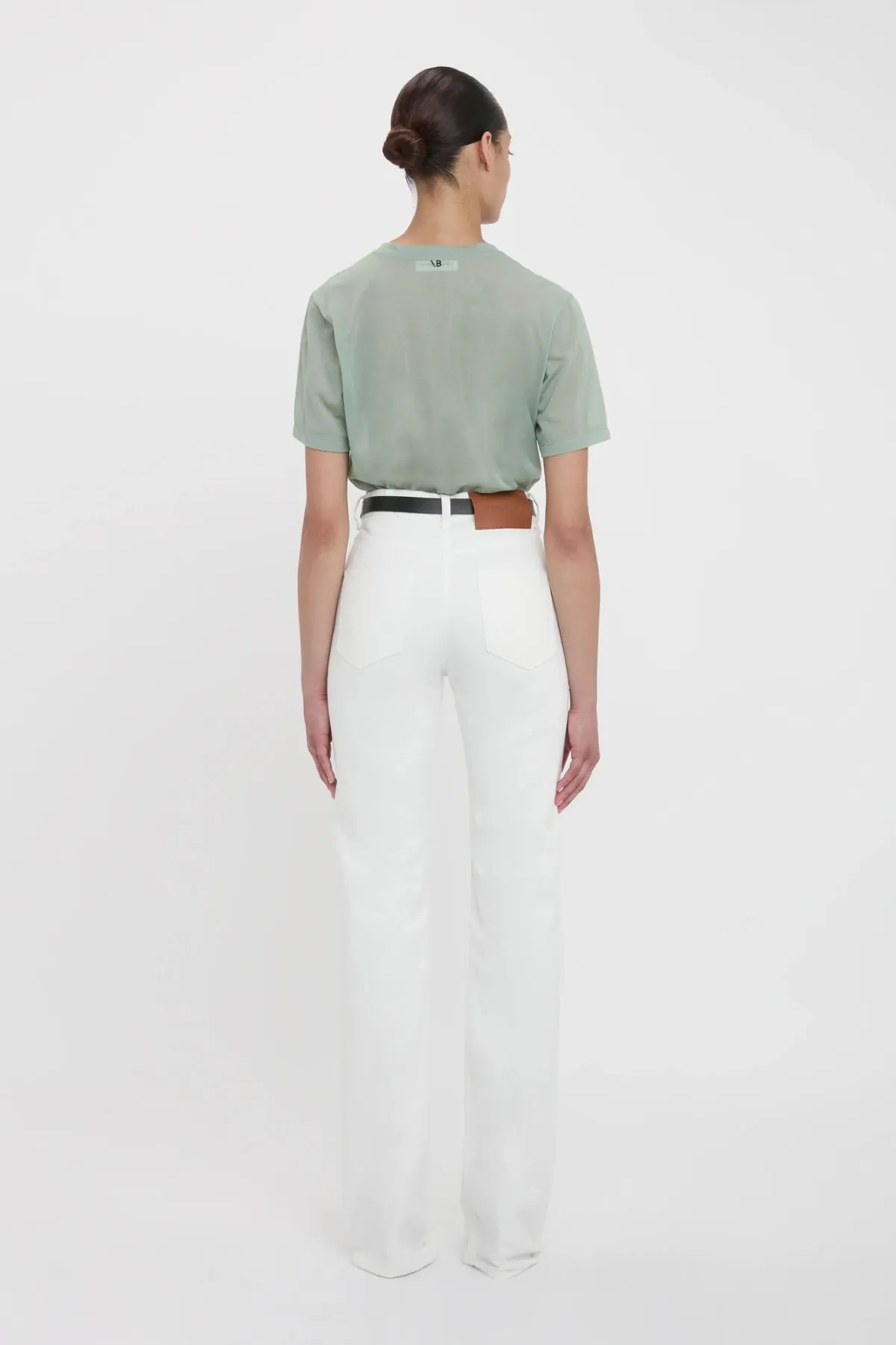 Victoria Beckham Classic Cotton Crepe T-Shirt - Wasabi